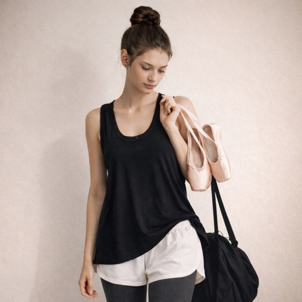 Varley Black Longline Sleeveless‎ Tunic Tank Sz S Palmer Top